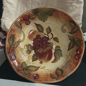 Certified International Pamela Gladding Siena Embossed Fruit Pasta Bowl 9”